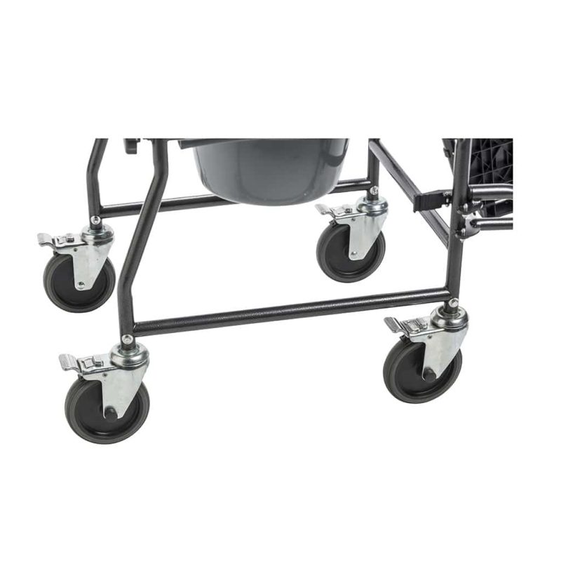 Drive Upholstered Drop Arm Wheeled Commode