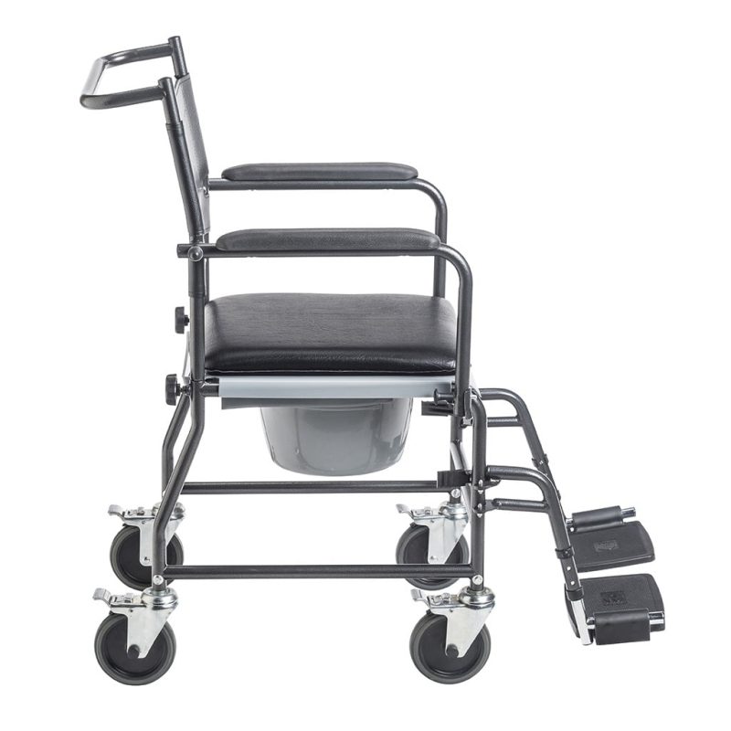 Drive Upholstered Drop Arm Wheeled Commode