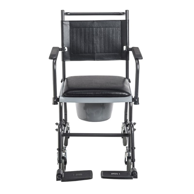 Drive Upholstered Drop Arm Wheeled Commode