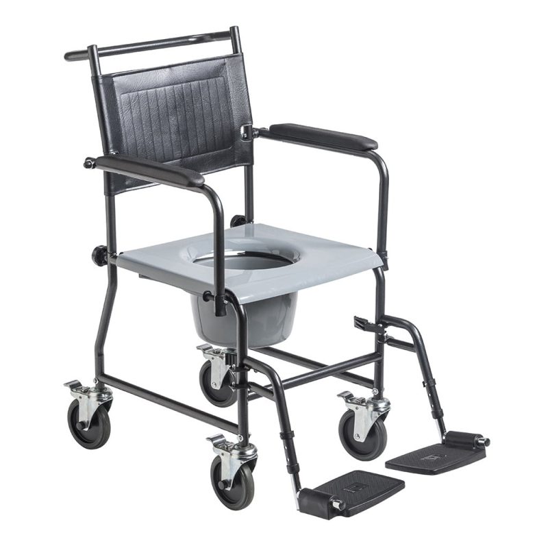 Drive Upholstered Drop Arm Wheeled Commode