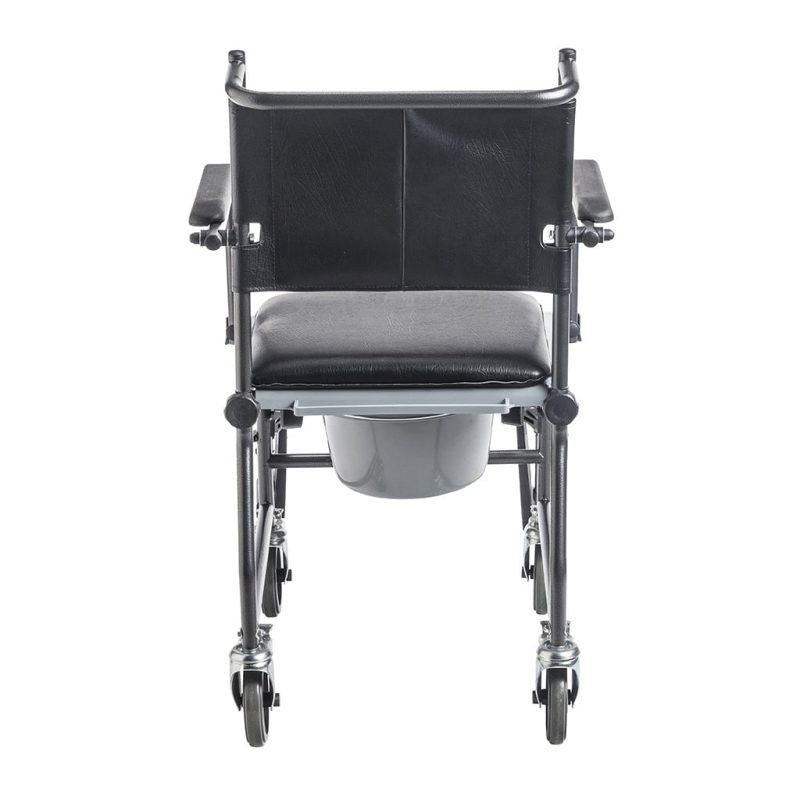 Drive Upholstered Drop Arm Wheeled Commode