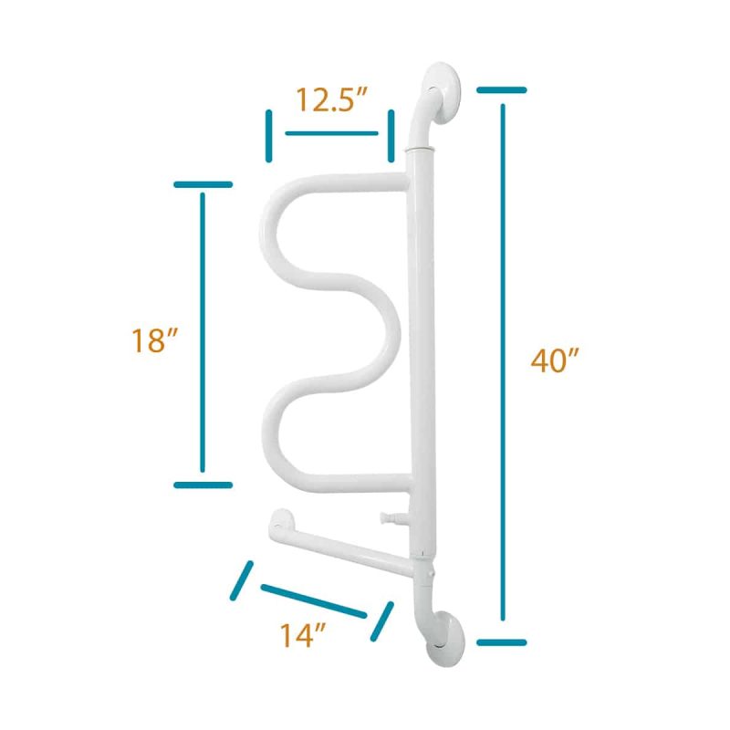 Dimensions of Curve Grab Bar