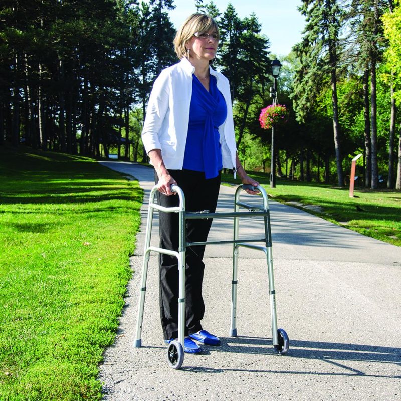 BIOS Two Button Folding Walker w/ Wheels - Image 4