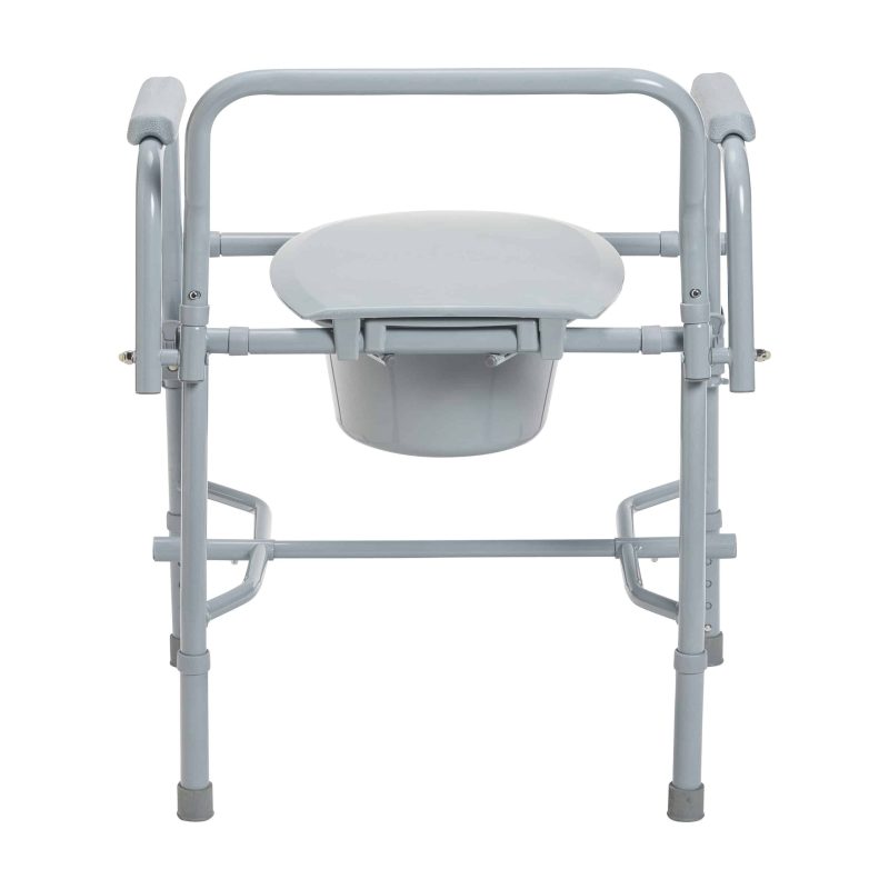 Drive Steel Drop Arm Bedside Commode with Padded Arms - Image 7