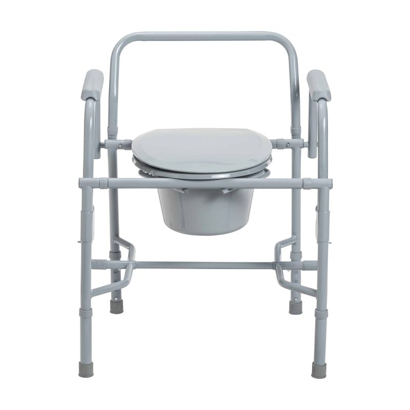 Drive Steel Drop Arm Bedside Commode with Padded Arms - Image 8