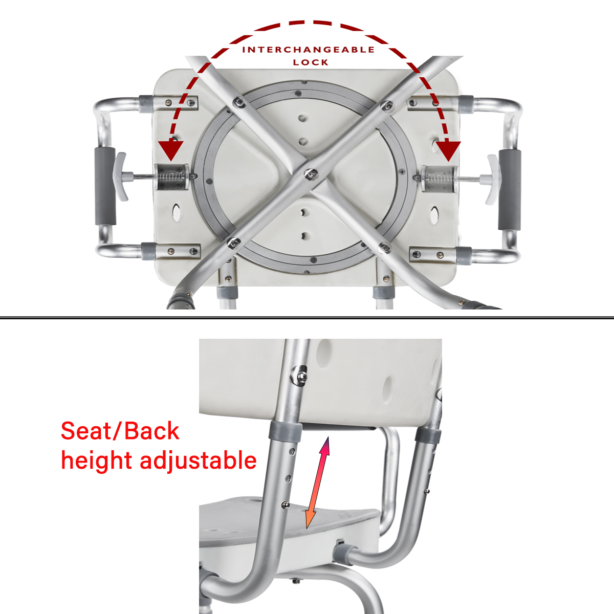 bottom of Mobb Swivel Shower Chair 2.0