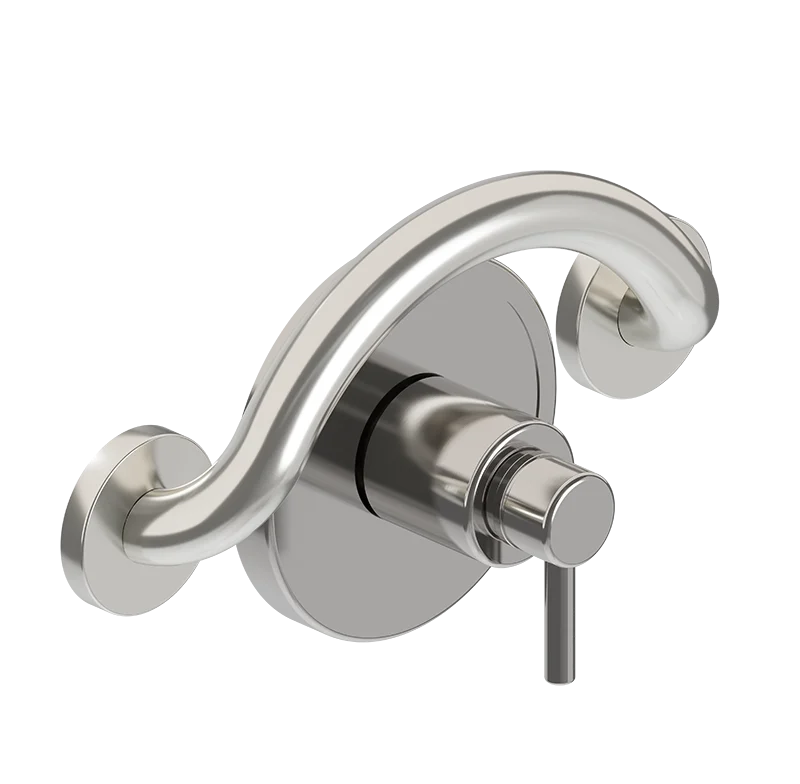 Crescent Grab Bar on Shower