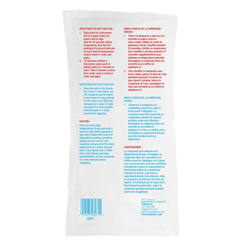 Back of Reusable Cold & Hot Gel Compress